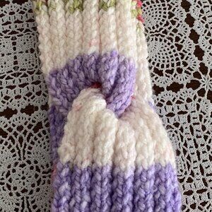 Twisted Knit Head Band White Pink Purple Ladies Teens Stretchy One Size